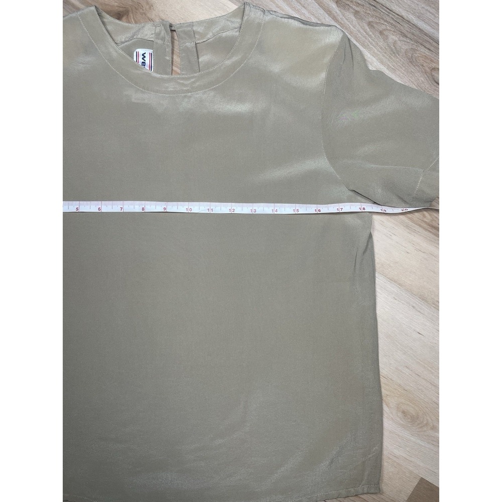 Westbound Silk Blouse Womens S Nude Tan Short Sleeve Lightweight Top - Picture 5 of 7